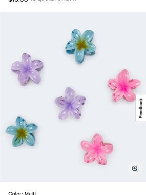 Aeropostale - NWT Mini Tropical Flower Claw Hair Clip 6-Pack